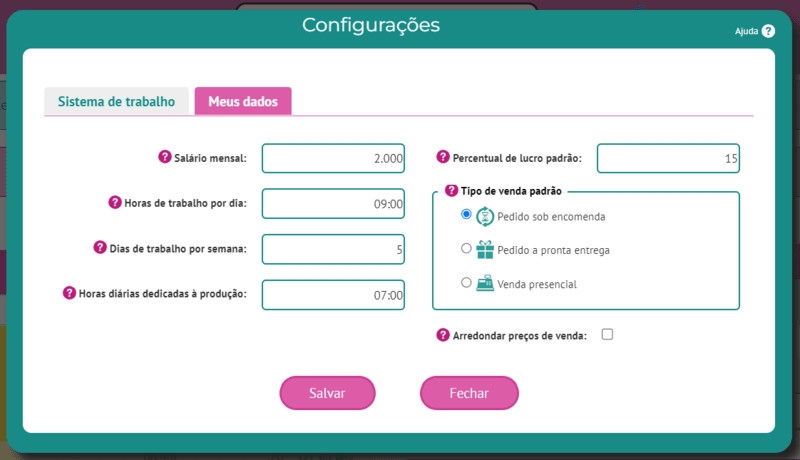 Configurações